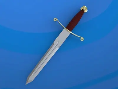 Dagger sword Low-poly 3D model 8