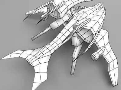 Alien Fighter Low-poly 3D model