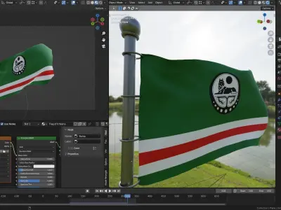 Animated Ichkeria Flag 3D model