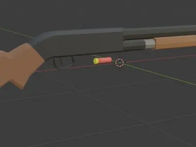 Low-Poly Shotgun gun Low-poly 3D model