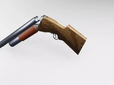 3d Low Poly Shotgun Low-poly 3D model