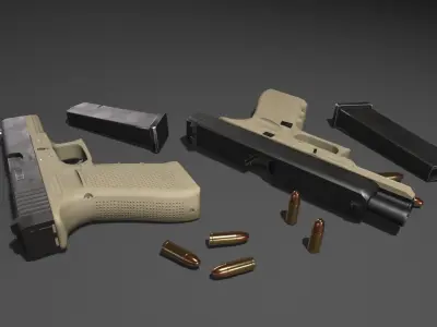 Glock 17 Gen 4 Pistol  Low-poly 3D model