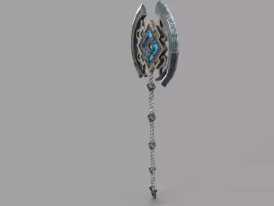 battle axe Low-poly 3D model 47