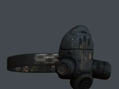 Gas mask helmet 3d model scifi Low-poly  Low-poly 3D model 53