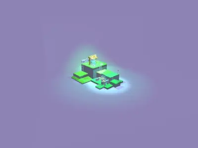 Low poly Dungeon building in game Low-poly 3D model