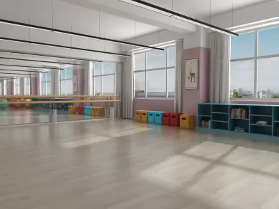 Dance-Yoga Practicing Room 3D model