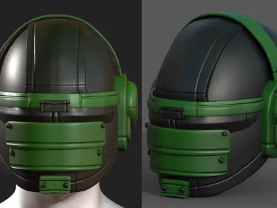 Helmet scifi fantasy futuristic military Scifi low  Low-poly 3D model