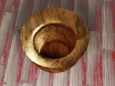 Rusted Copper Spittoon Low-poly 3D model