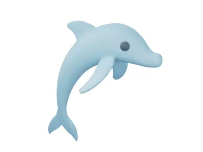 Dolphin Icon v1 002 Low-poly 3D model