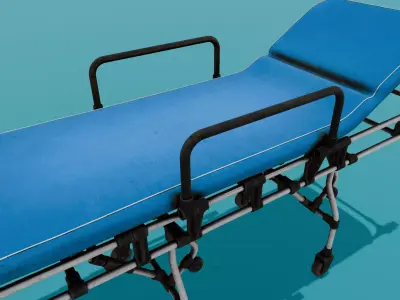 Hospital Stretcher Bed  Low-poly 3D model