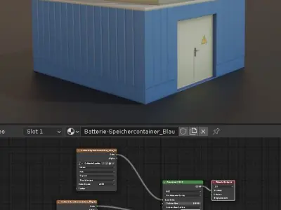 Power Storage Container with Control Module 2 Blue Low-poly 3D model