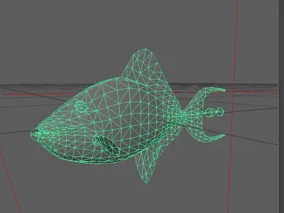 Filefish Low-poly 3D model 3