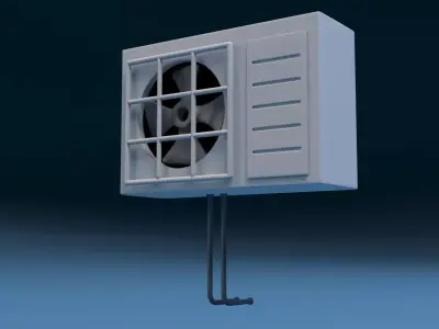 Cartoon Air Conditioner External Part 3D model