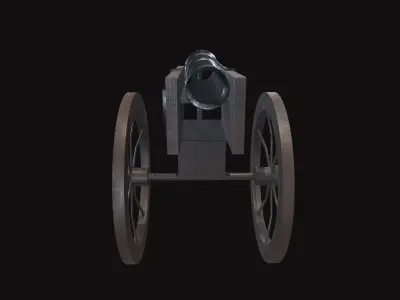 Medieval Cannon V05 New Low-poly 3D model