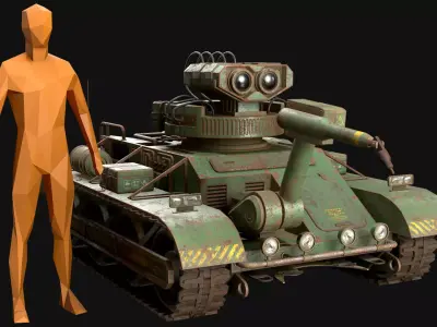 Robot Concept-3-Forest-Rusty Low-poly 3D model
