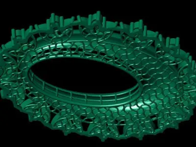 Oval gold pendant 3D print model