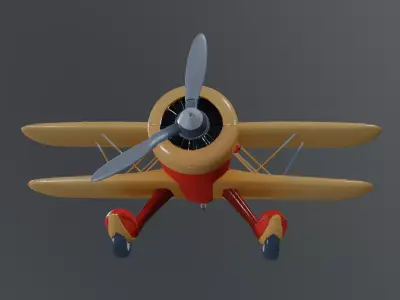 retro biplane 3D model