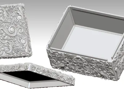 3D Print Ornate Art Nouveau Box Decorative Jewelry Storage 3D print model