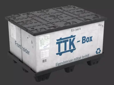 Military cargo container Low-poly 3D model