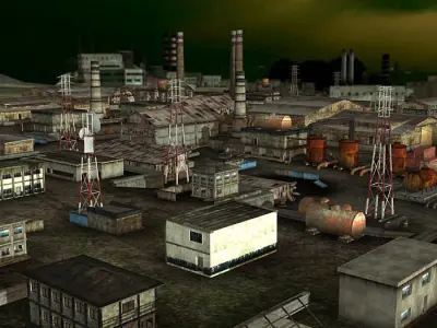 3DRT - Toxiclands Industrial Level Kit Low-poly 3D model