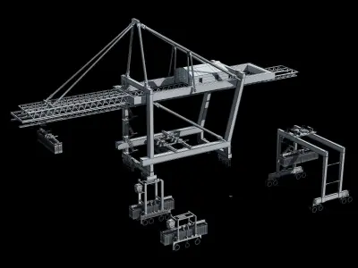 Port equipment crane gantry crane 3D model
