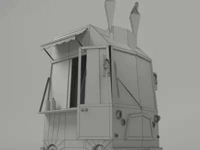 Cartoon Ice Cream Van Low-poly 3D model