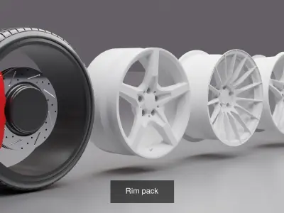 Asset car parts 3D Model Pack