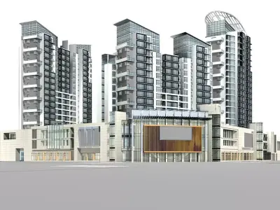 Commercial Building 3D model 100