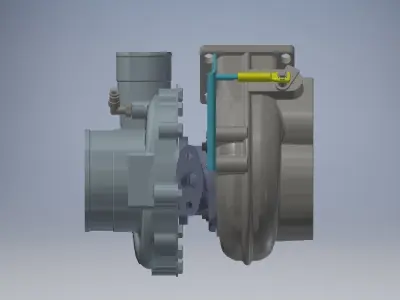Car Turbocharger GT37 assemble 3D model