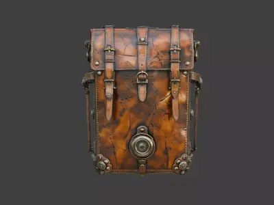 Steampunk Messenger Bag Low-poly 3D model