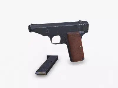 Hamada Type 1 Semi-automatic Pistol Low-poly PBR Low-poly 3D model