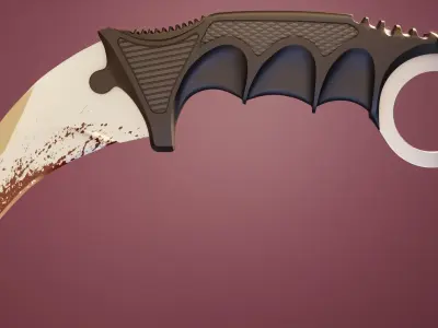 karambit knife - PBR Low-poly 3D model