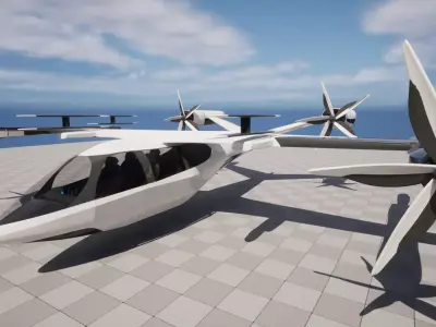Urban Air Mobility eVTOL Low-poly 3D model