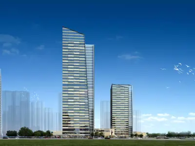 3Dmax fashion city commercial square building 341 3D model