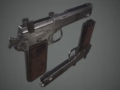 Steyr M1912  M1911  Steyr Hahn Low-poly 3D model