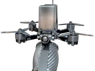 Quadcopter with grenade 3D print model