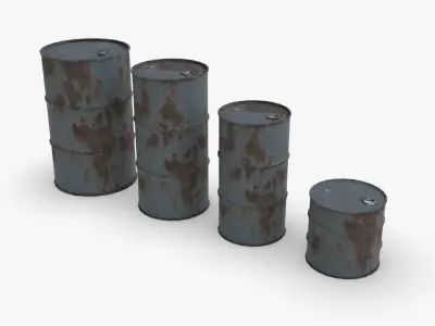 Chemical barrel Low-poly 3D model