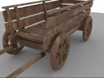 edieval cart Low-poly 3D model