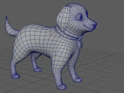 Cartoon Dog Character 3D Model Low-poly 3D model