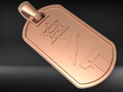 Map of Israel and Star of David Pendant with Am Yisrael Chai  3D print model