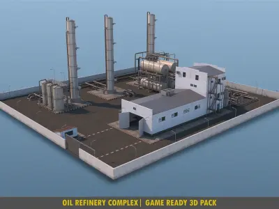 Refinery  Complex - Pack Low-poly 3D model