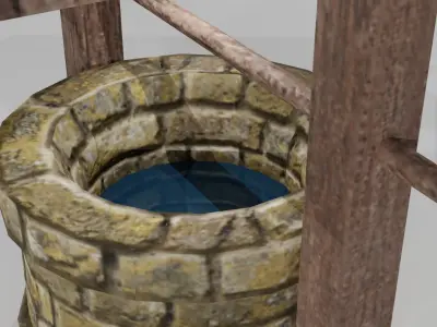 low poly water well Free low-poly 3D model purchase
