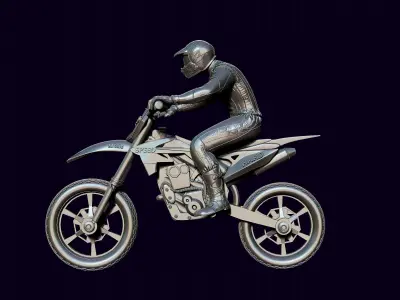 racer and motorcycle Suzuki rmz-250 3D print model