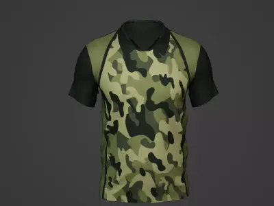 Military Soldier Clothing T-shirt Low-poly 3D model 25