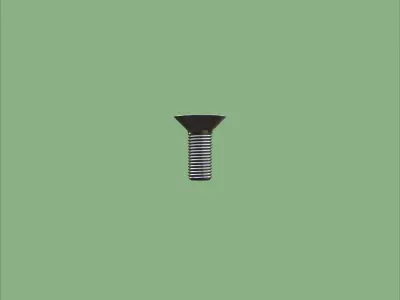 Steel Stained M3 Bolt Allen Counter Sink PBR 4K 3D model