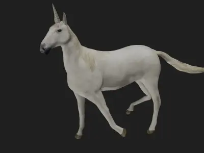 Unicorn running Low-poly 3D model
