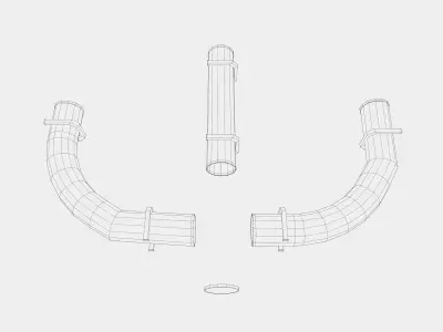 Modular Pipes Low-poly 3D model