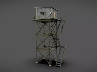 Guard Tower 01 Low-poly 3D model
