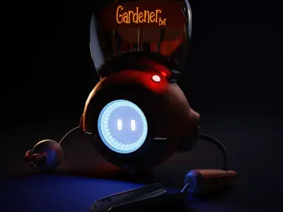 Gardener Bot-Futuristic Agricultural Rigged in Blender 3D model