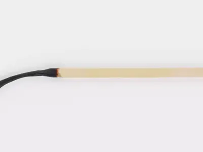 Burned Safety Match V2 - Realistic Single Matchstick 3D model